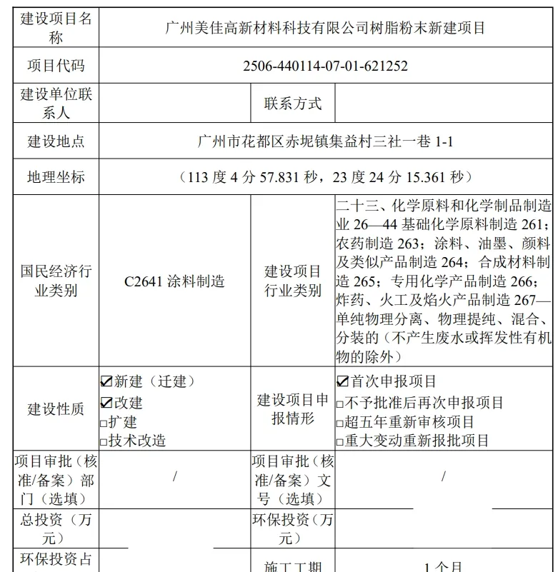 细数广州上半年：2树脂粉末、4喷粉建设项目受理！美佳、希美克、广日电梯…
