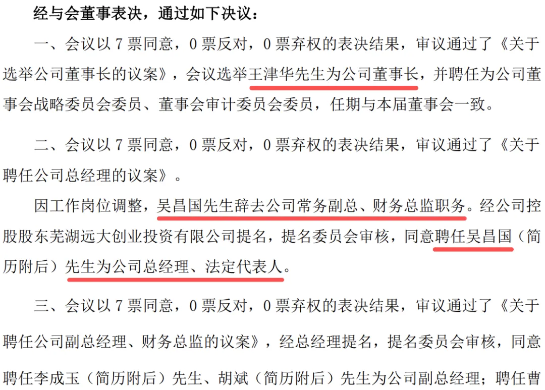 定了！神剑股份董事长、总经理等职名单公告